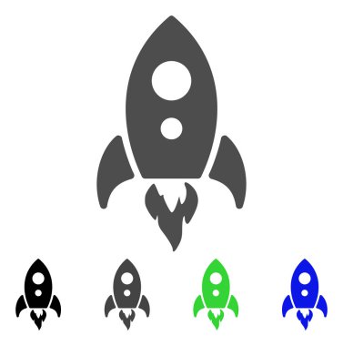 Başlangıç roket düz simgesi