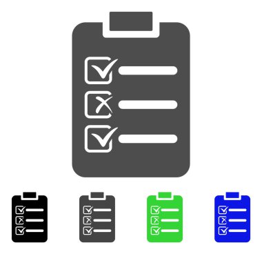 Onay listesi düz simgesi