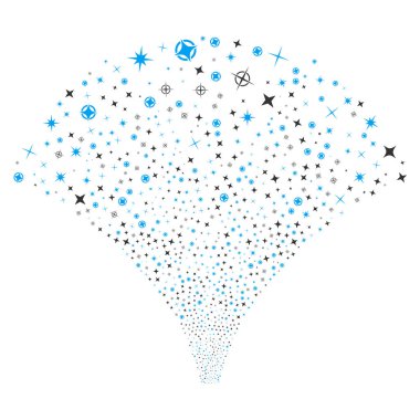 Kaynak akışı konfeti yıldız kutsal kişilerin resmi