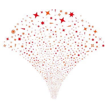 Kaynak akışı konfeti yıldız kutsal kişilerin resmi