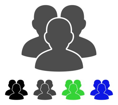 Kullanıcı grubu düz simgesi