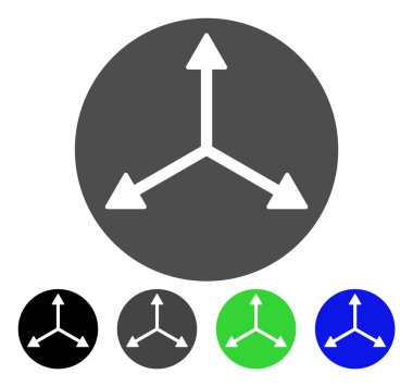 3D isometry yön düz simgesi