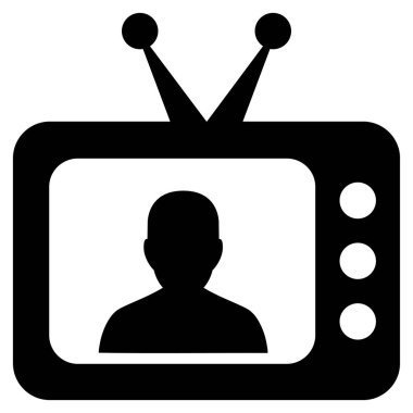 TV hoparlör düz simgesi