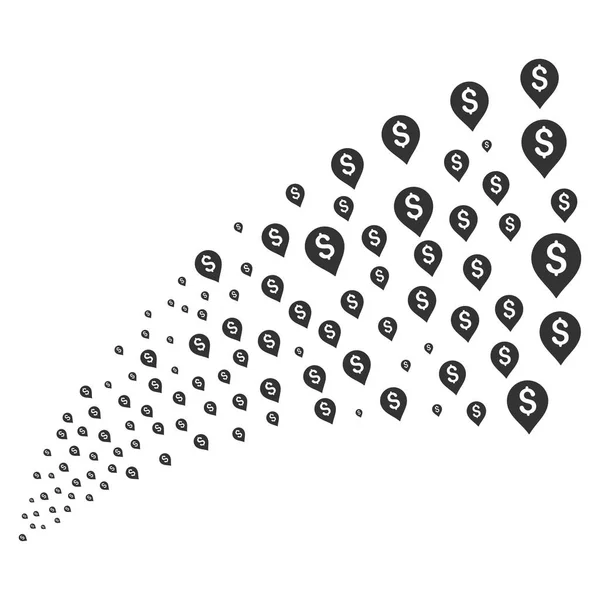 Fonte Fluxo de Marcador de Mapa Bancário — Vetor de Stock