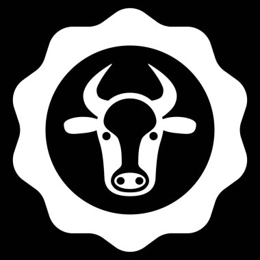 Sığır eti sertifika düz vektör simgesi