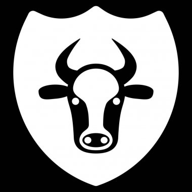 Boğa kalkan düz vektör simgesi