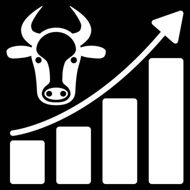 Sığır grafik büyümek yukarı düz vektör simgesi