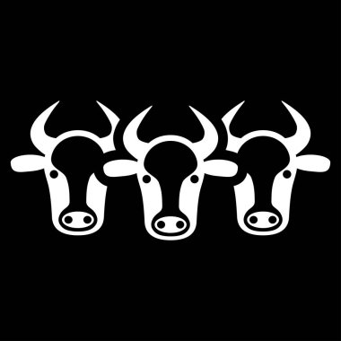 Sığır düz vektör simgesi