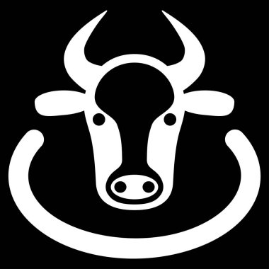 İnek alanı düz vektör simgesi