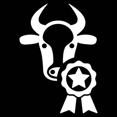 İnek Ödülü düz vektör simgesi