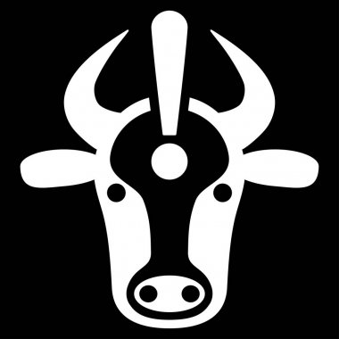 İnek hata düz vektör simgesi