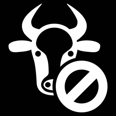 Düz vektör simge yasak inek