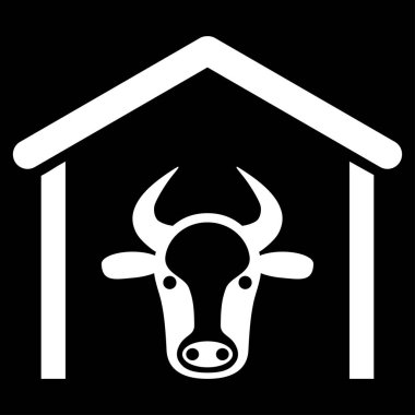 İnek garaj düz vektör simgesi