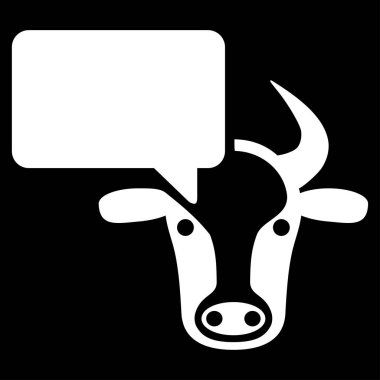 İnek görüş düz vektör simgesi