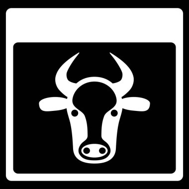 İnek sayfa düz vektör simgesi