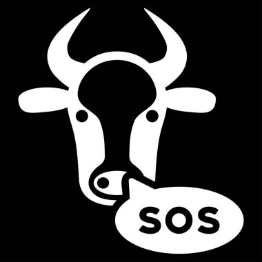 İnek Sos ileti düz vektör simgesi