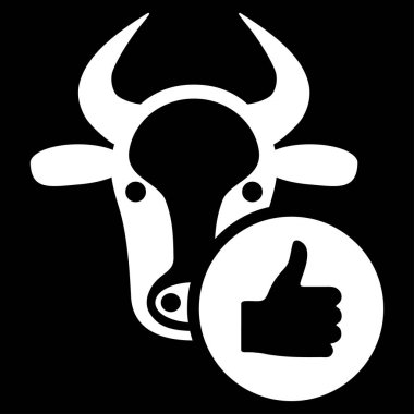 İnek başparmak düz vektör simgesi