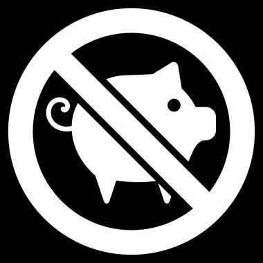 Yasak domuz düz vektör simgesi