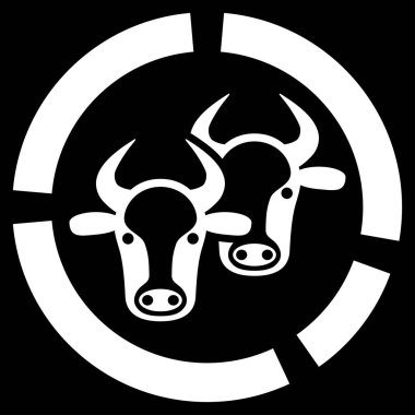 Hayvancılık diyagramı düz vektör simgesi