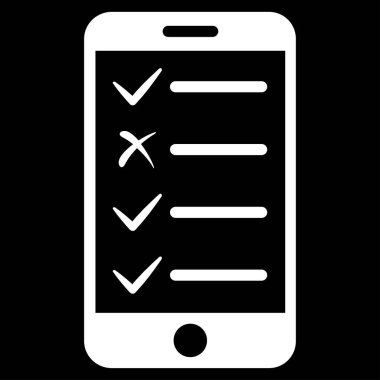 Telefon denetim listesi düz vektör simgesi