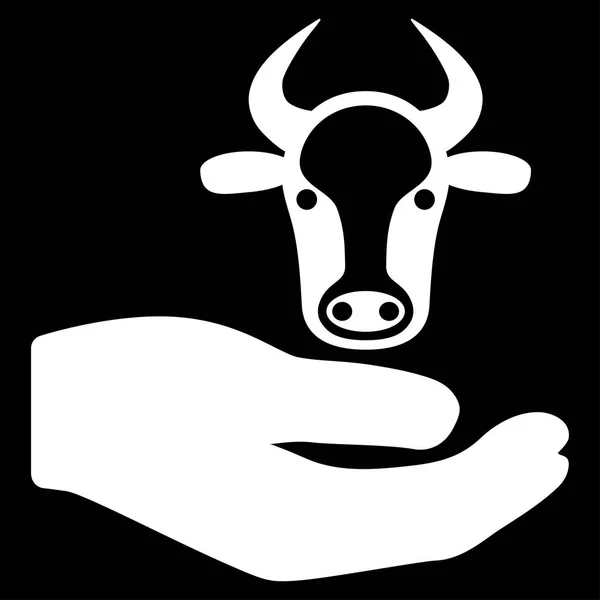 Krowa Pielęgnacja dłoni płaskie Vector Icon — Wektor stockowy