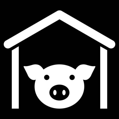 Domuz çiftliği düz vektör simgesi