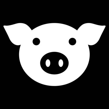Domuz kafası düz vektör simgesi