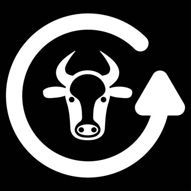 Boğa düz vektör simge Yenile