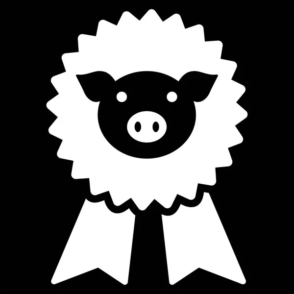 Prémio Pig Seal Flat Vector Icon — Vetor de Stock