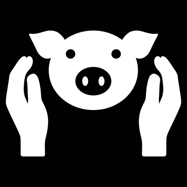 Icône vectorielle plate de mains de soin de porc — Image vectorielle