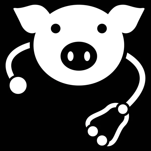 Ícone de vetor plano veterinário de porco — Vetor de Stock