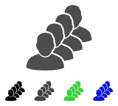 İnsanlar sıra düz simgesi