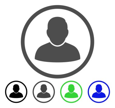 Yuvarlak kullanıcı düz simgesi