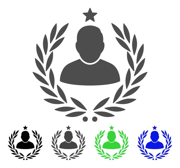 Adam zafer Laurel amblemi düz simgesi