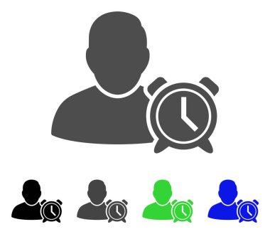 Kullanıcı çalar saat düz simgesi