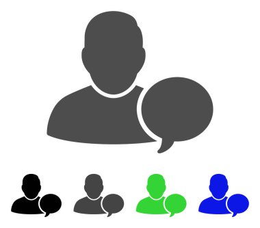 Kullanıcı ipucu balonu düz simgesi