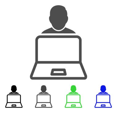 Kullanıcı dizüstü düz simgesi