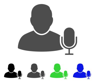 Kullanıcı mikrofon düz simgesi