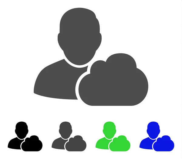 Płaskie ikona chmury użytkownika — Wektor stockowy