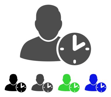 Kullanıcı zaman düz simgesi