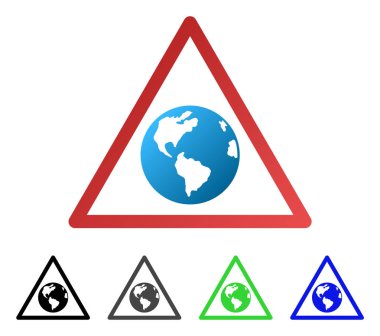 Dünya düz degrade simgesi uyarı