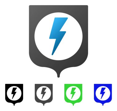 Elektrik koruma daire degrade simgesi