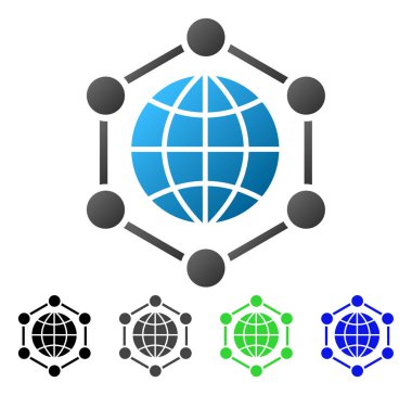 Küresel Çerçeve daire degrade simgesi