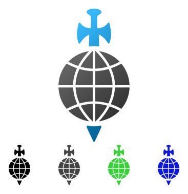 Küresel güvenlik daire degrade simgesi