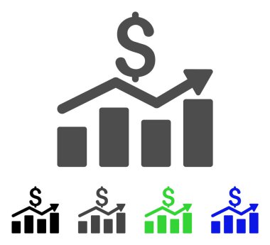 Satış grafiği düz simgesi