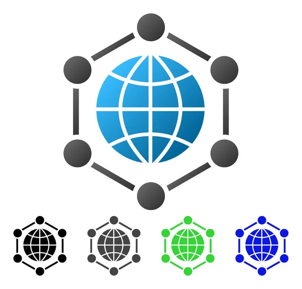 글로벌 프레임 플랫 그라데이션 아이콘 — 스톡 벡터