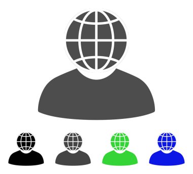 Küresel politikacı düz simgesi