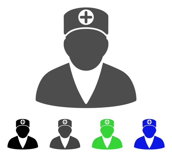 Ícone plano da pessoa médica — Vetor de Stock
