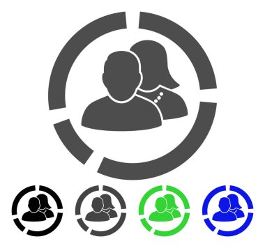 İnsanlar diyagramı düz simgesi