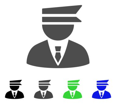 Polis memuru düz simgesi